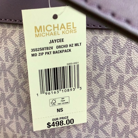 NWT Michael Kors Jaycee Medium Backpack Orchid - Picture 6 of 8